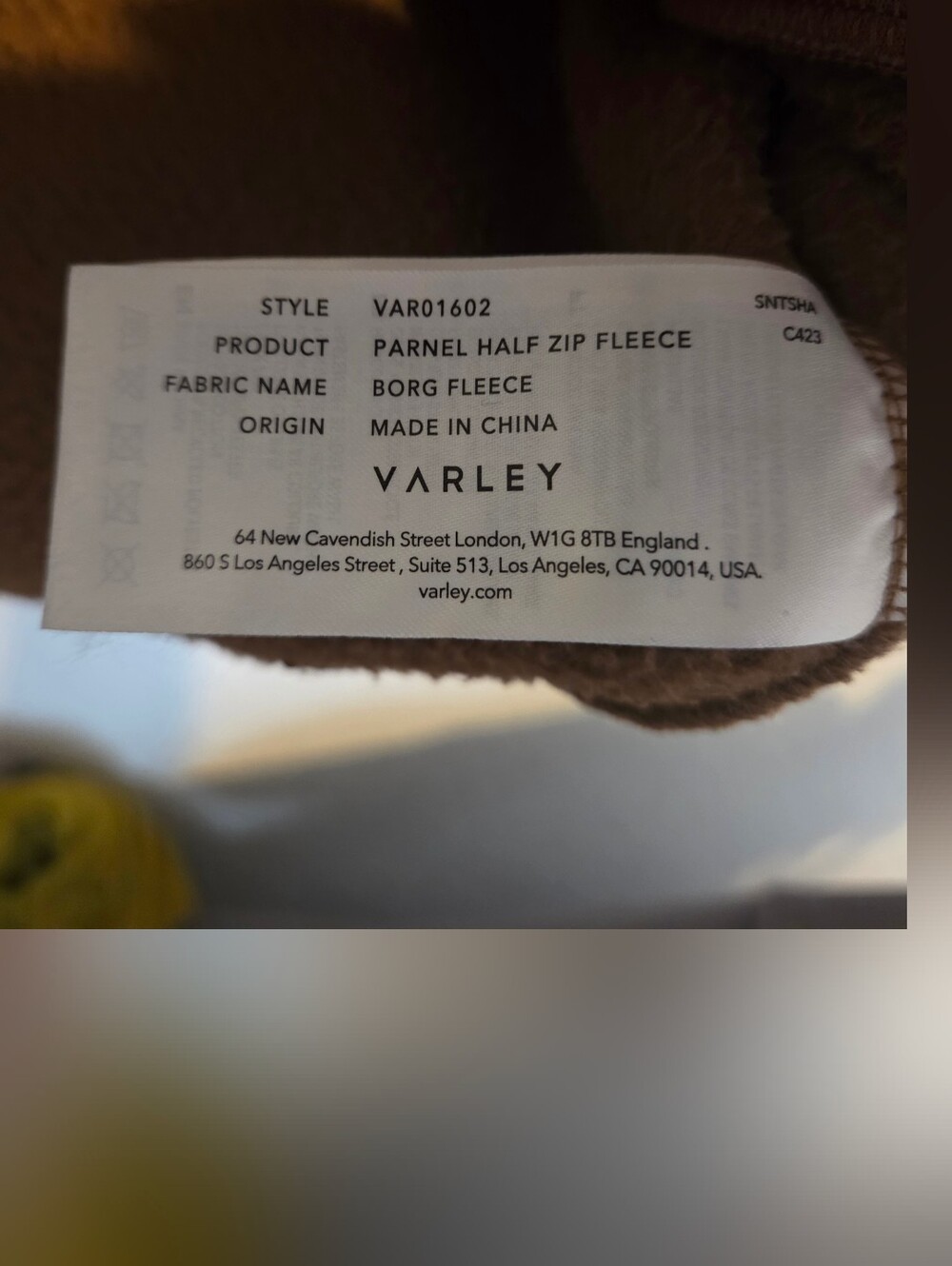 Varley Tan Teddy Fleece Pullover Jacket - Picture 10 of 10